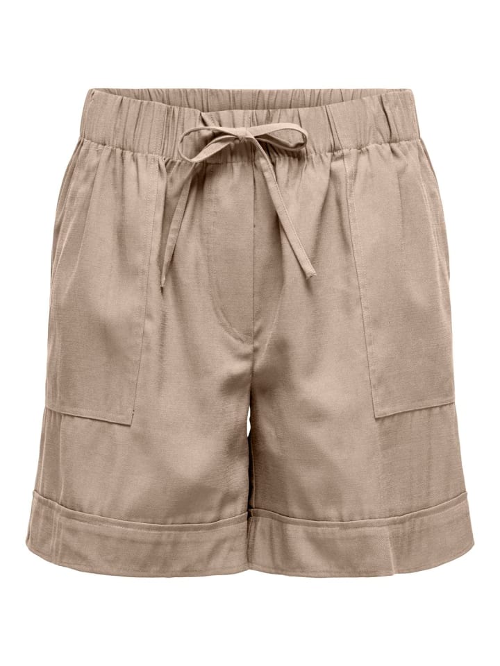 JACQUELINE de YONG Shorts elastische Taille Kordelzug Seitentaschen bequem in Braun günstig kaufen