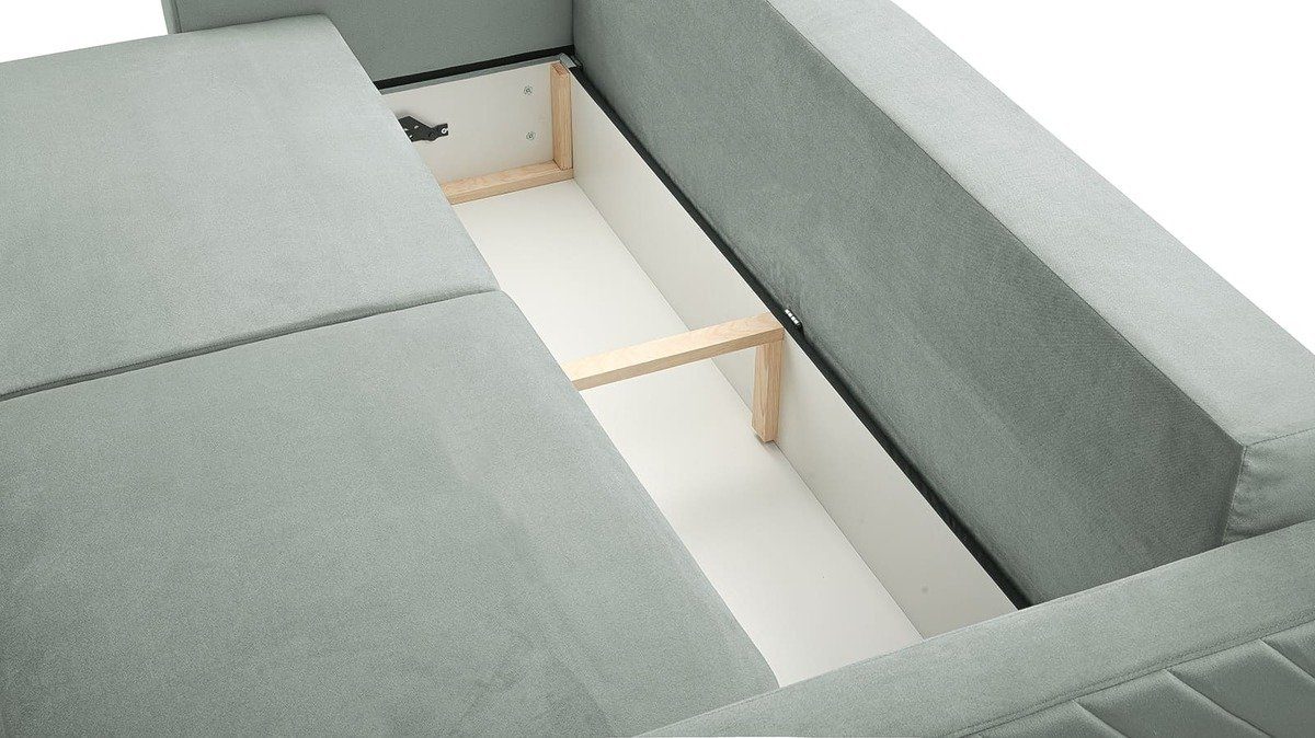MOEBLO Schlafsofa CALIFORNIA, Sofa aus Samtstoff Couch für Wohnzimmer Sofagarnitur Polstersofa Wohnlandschaft Velours 230x100x85cm, mit Bettkasten und Schlaffunktion