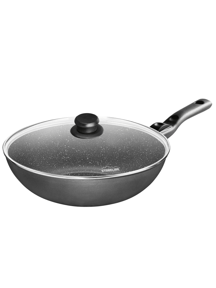 Stoneline Wokpfanne 30 cm mit abnehmbarem Griff | mit Deckel in Anthrazit günstig kaufen Ø 30 cm