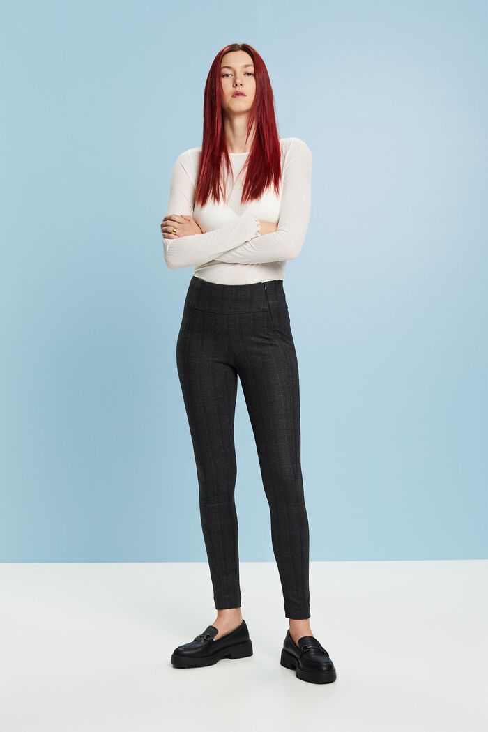 Karierte Leggings aus Punto-Jersey