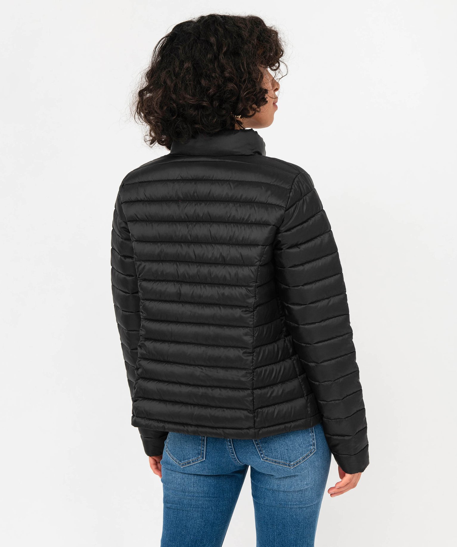 Doudoune à col montant avec rembourrage fin femme noir | GEMO