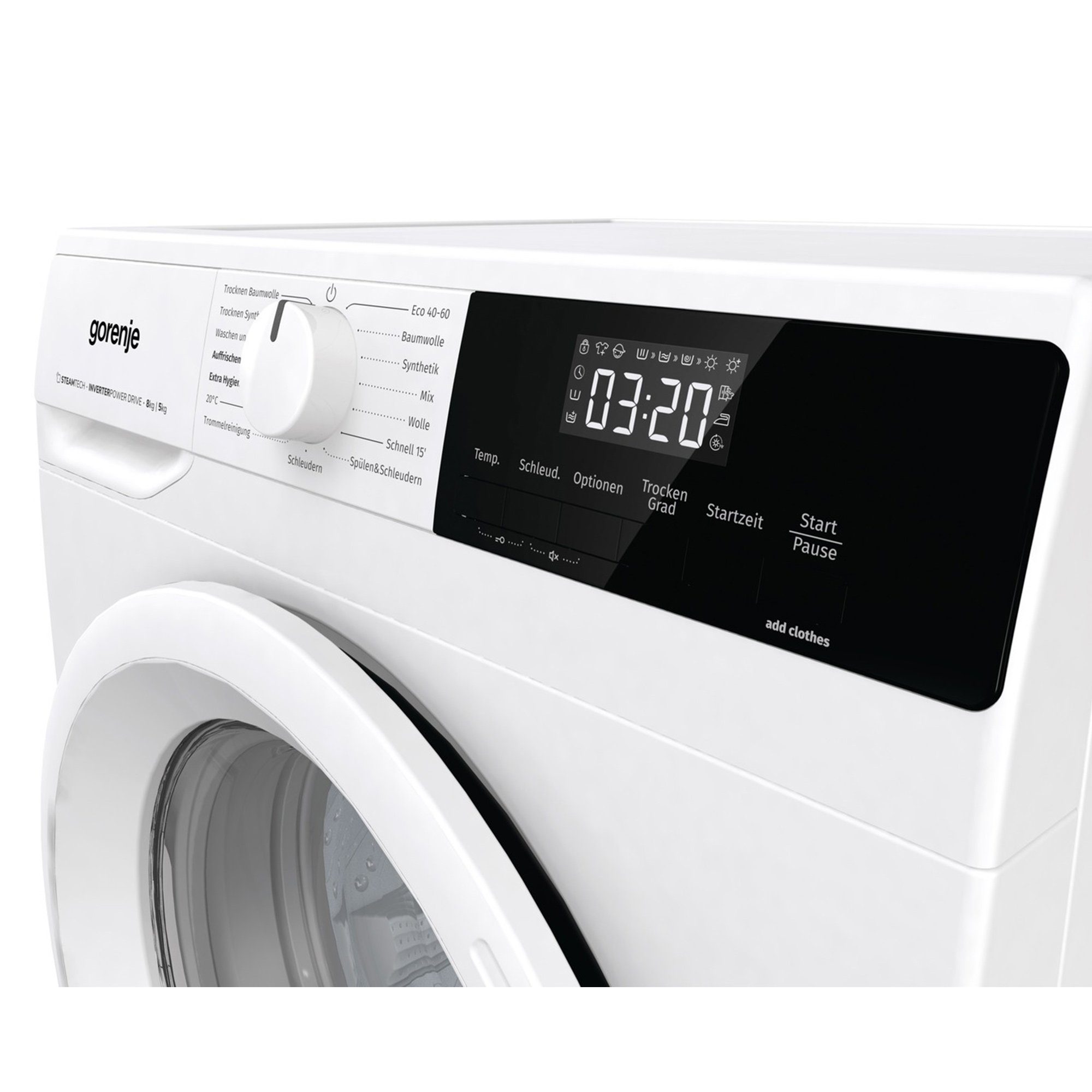GORENJE Waschtrockner W3D2A854ADPS/DE, 8,00 kg, 5,00 kg, 1400 U/min, 15 Programme, AquaStop, Kindersicherung
