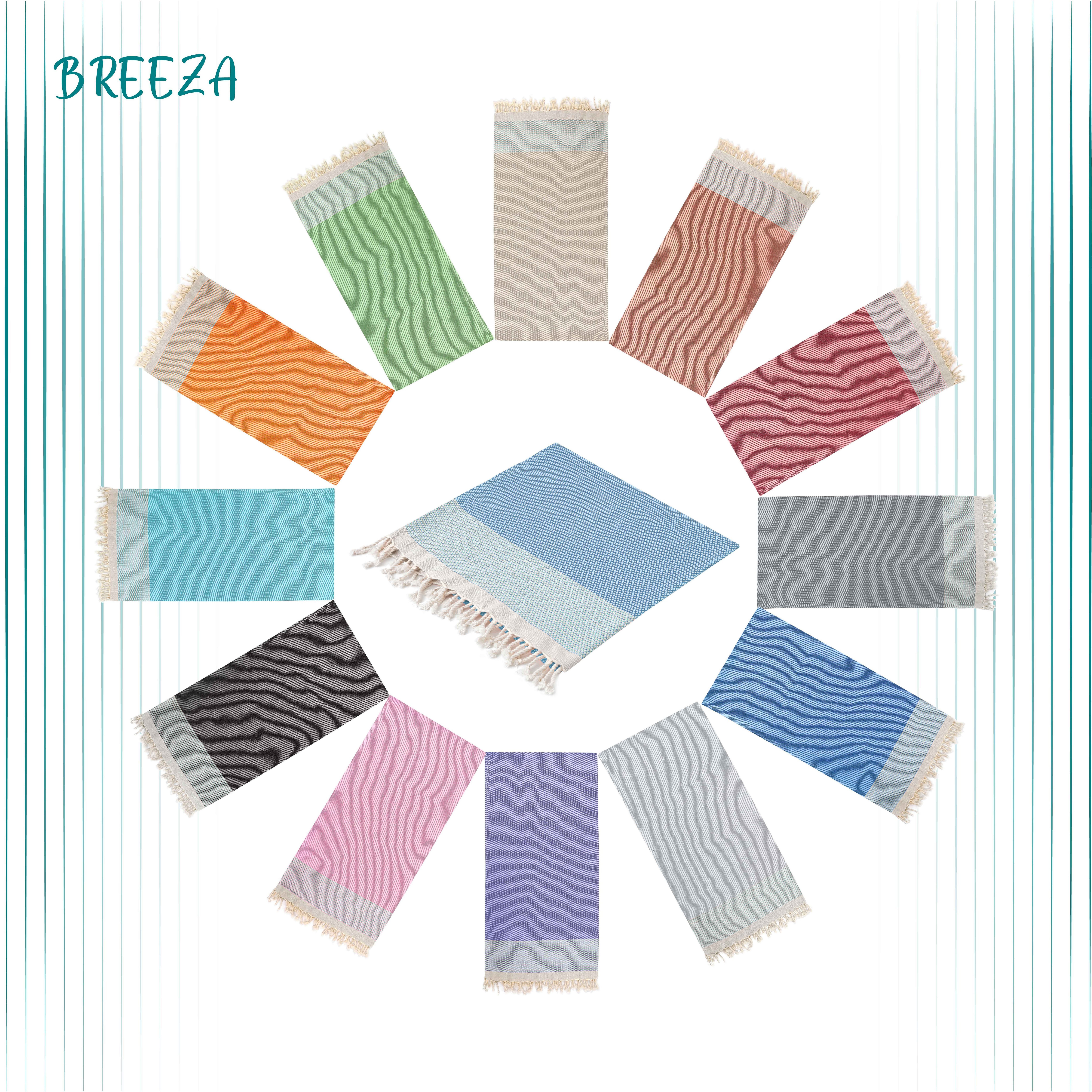 Turquoise Home Strandtuch Breeza XXL Strandtucher 100 x 200 cm 100% Baumwolle Saunahandtuch, (2-St)