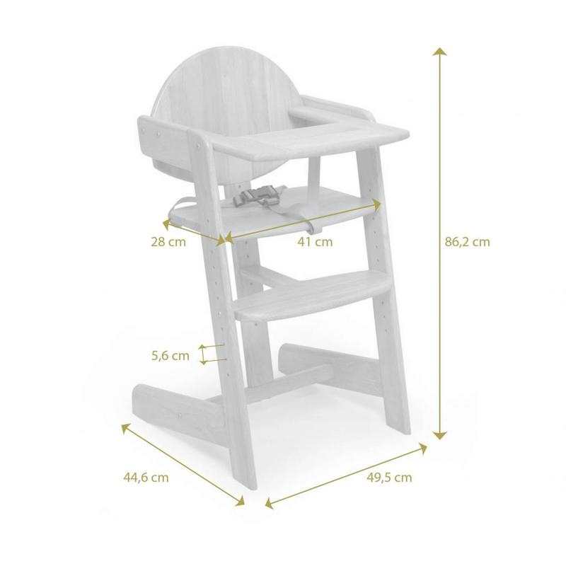Chaise haute FILOU UP tablette incluse bleu