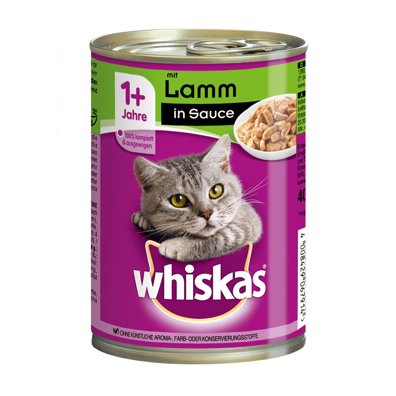 Whiskas Nassfutter Whiskas Adult 1+ Sauce 12x400g Lamm