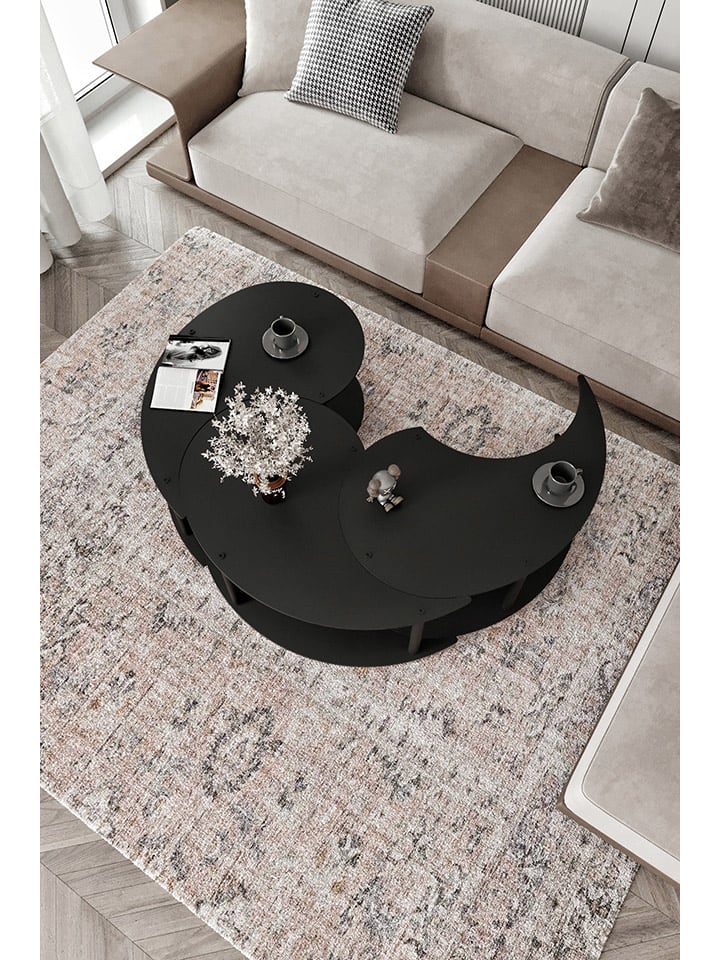 Evila 3er-Set: Couchtische ''Yin Yang'' in Schwarz - (H)38 x Ø 70 cm günstig kaufen onesize