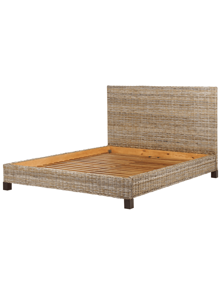 Beliani Doppelbett SALBRIS in /Dunkler Holzfarbton - (W) 192 x (H) 120 x (L) 213 cm günstig kaufen onesize