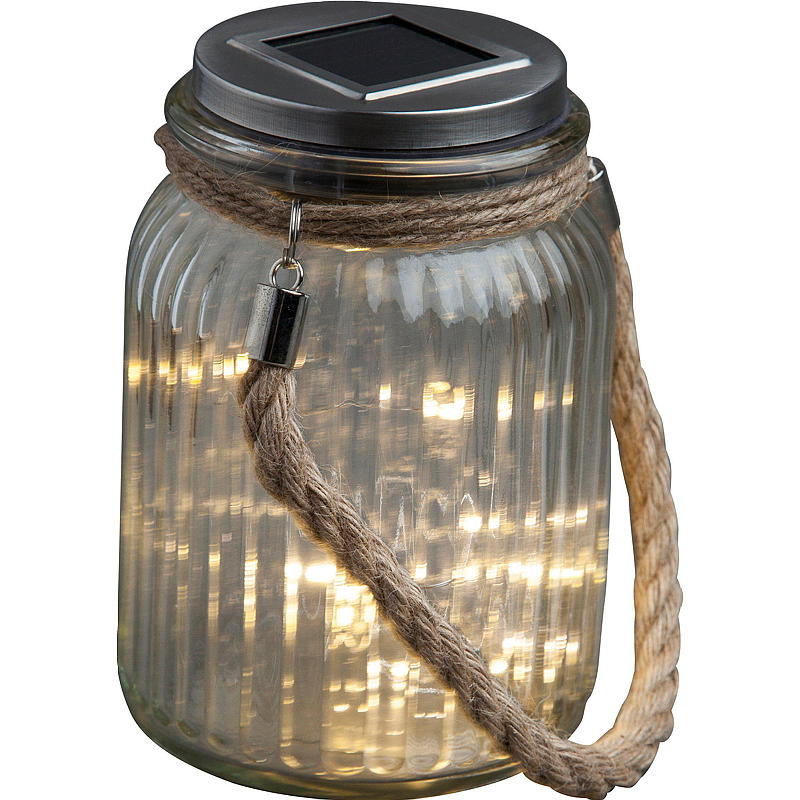 Light IT Glasskrukke m/15 LED-lys, solcelle