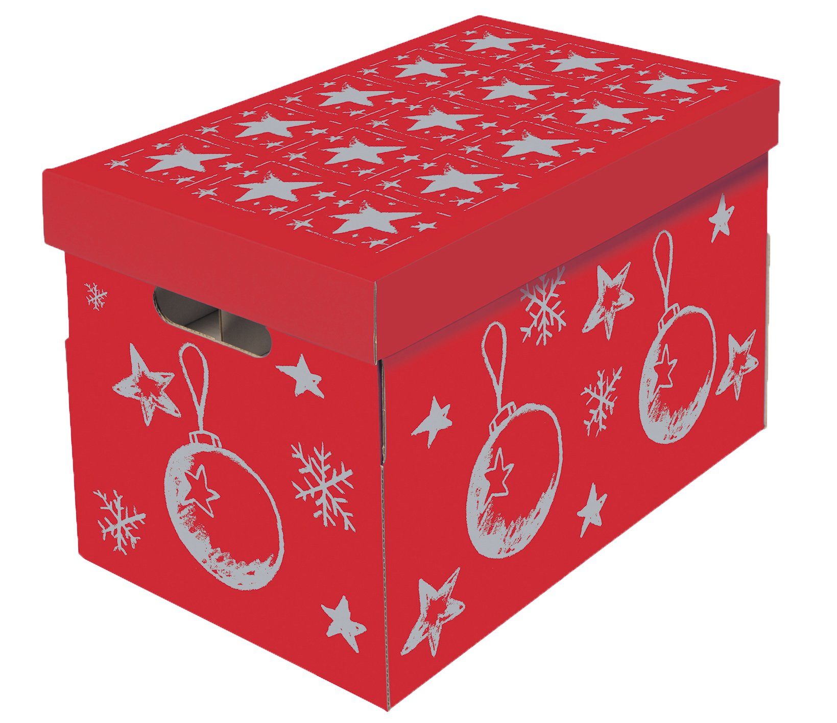 NIPS Aufbewahrungsbox CHRISTMAS mit variabler Innenaufteilung auf 3 Ebenen (1 St), für Christbaumkugeln, Weihnachtsschmuck, Weihnachtsdeko, Wellkarton