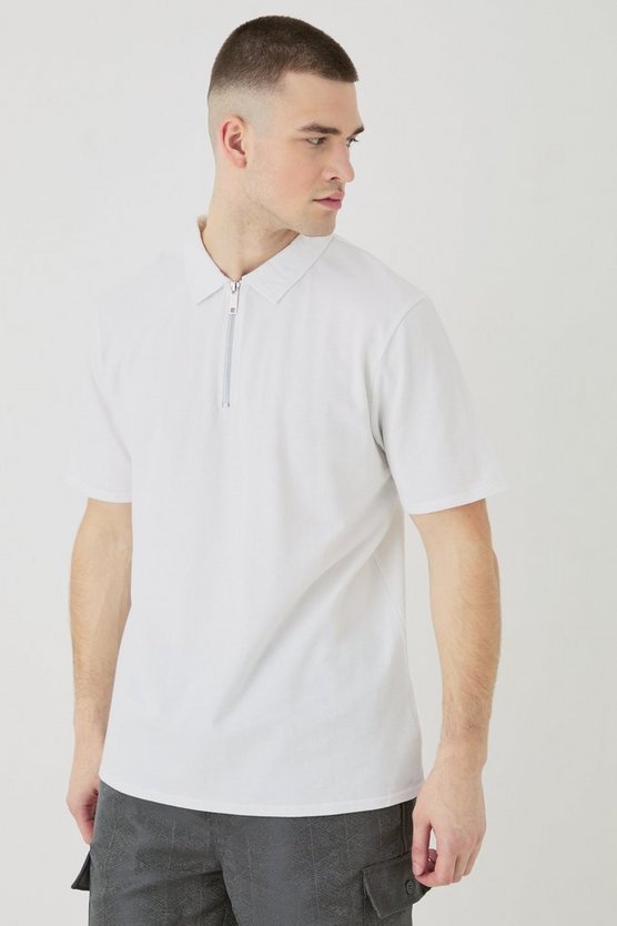 Tall Pique Poloshirt mit 1/4 Reißverschluss