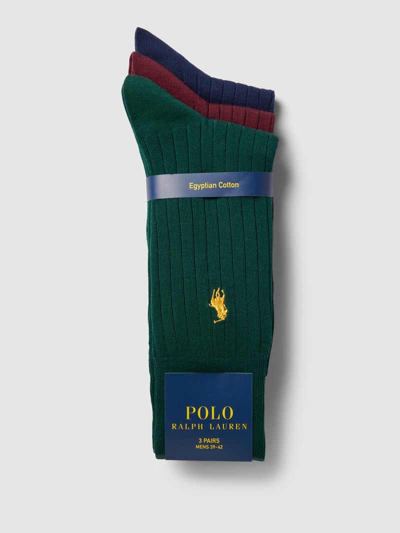 Socken mit Label-Stitching im 3er-Pack in bordeaux rot