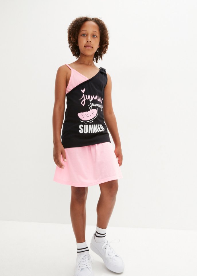 Mädchen Top + Shorts + Rock (4-tlg. Set)