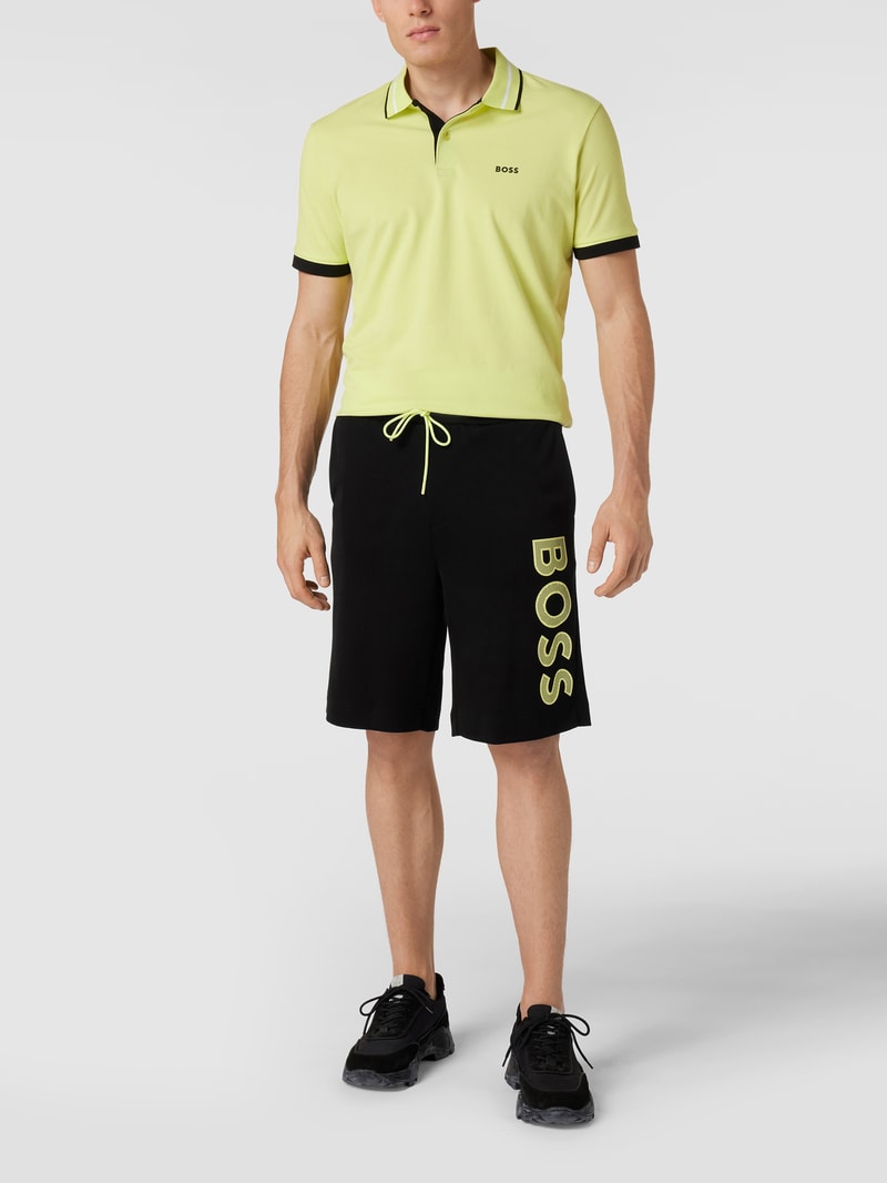 Sweatshorts mit Label-Print Modell 'Heos' in schwarz