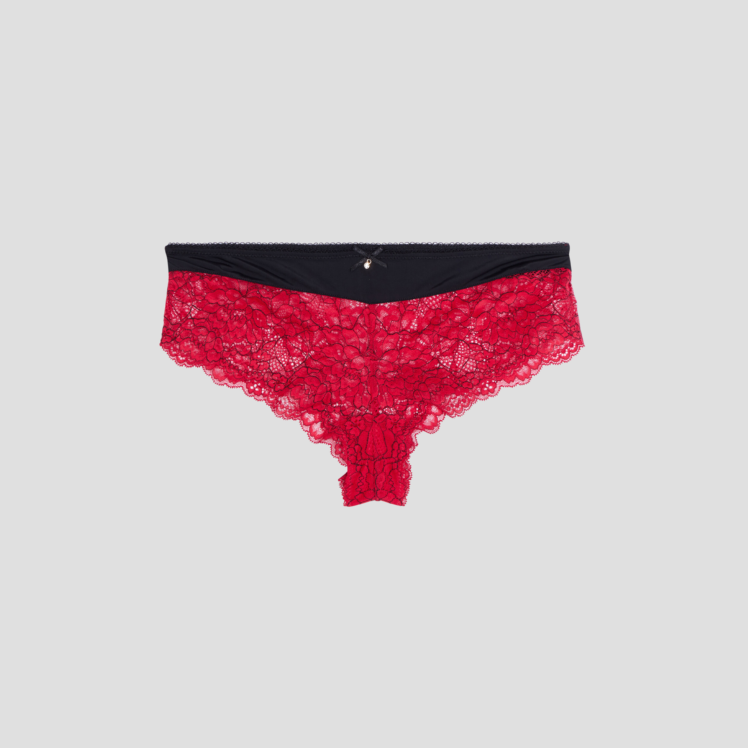 Shorty en micro dentelle rouge femme | La Halle