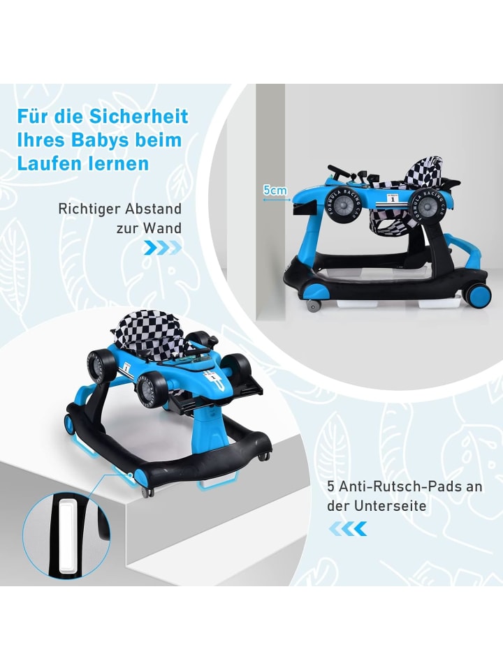 COSTWAY 4 in 1 Lauflernwagen in Blau günstig kaufen 75 cm