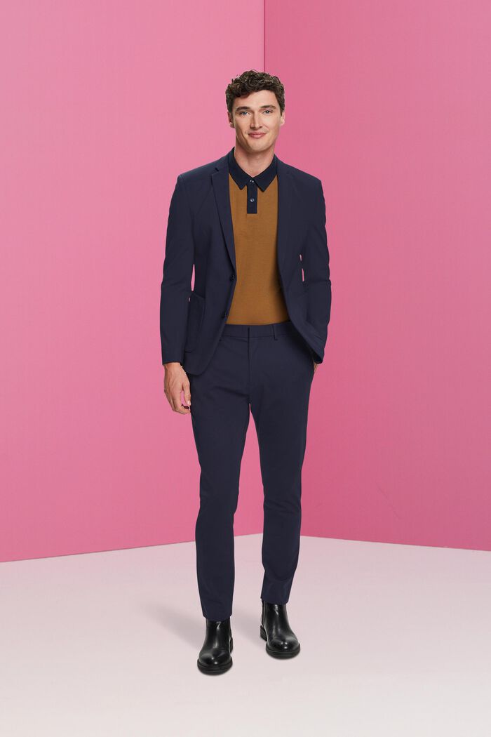 Einreihiger Piqué-Jersey-Blazer