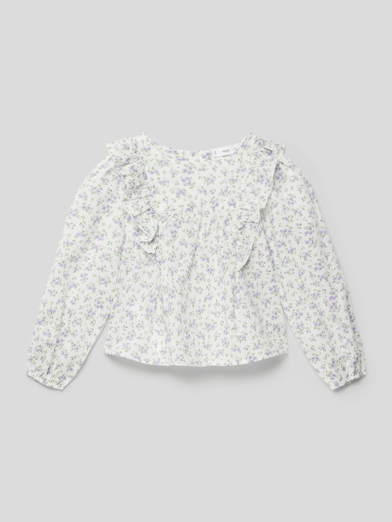 Blusenshirt mit Volants Modell 'mina' in ecru