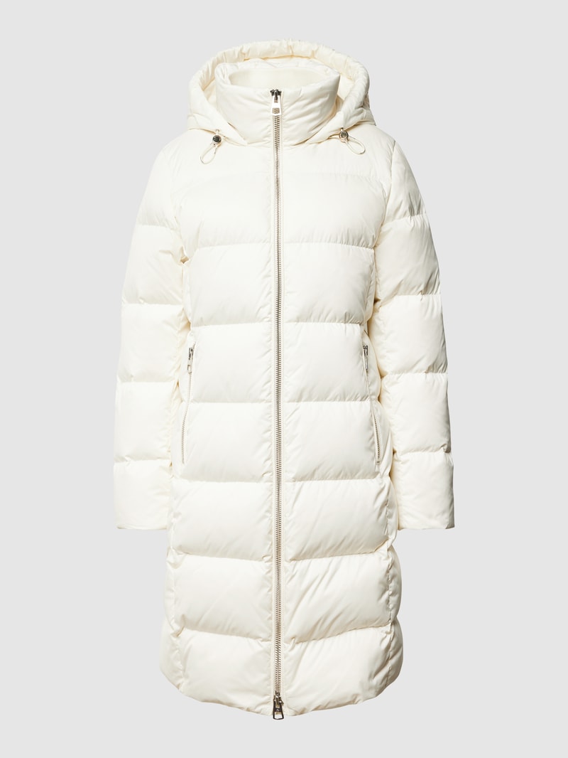 Daunenmantel mit Kapuze mit Tunnelzug in offwhite