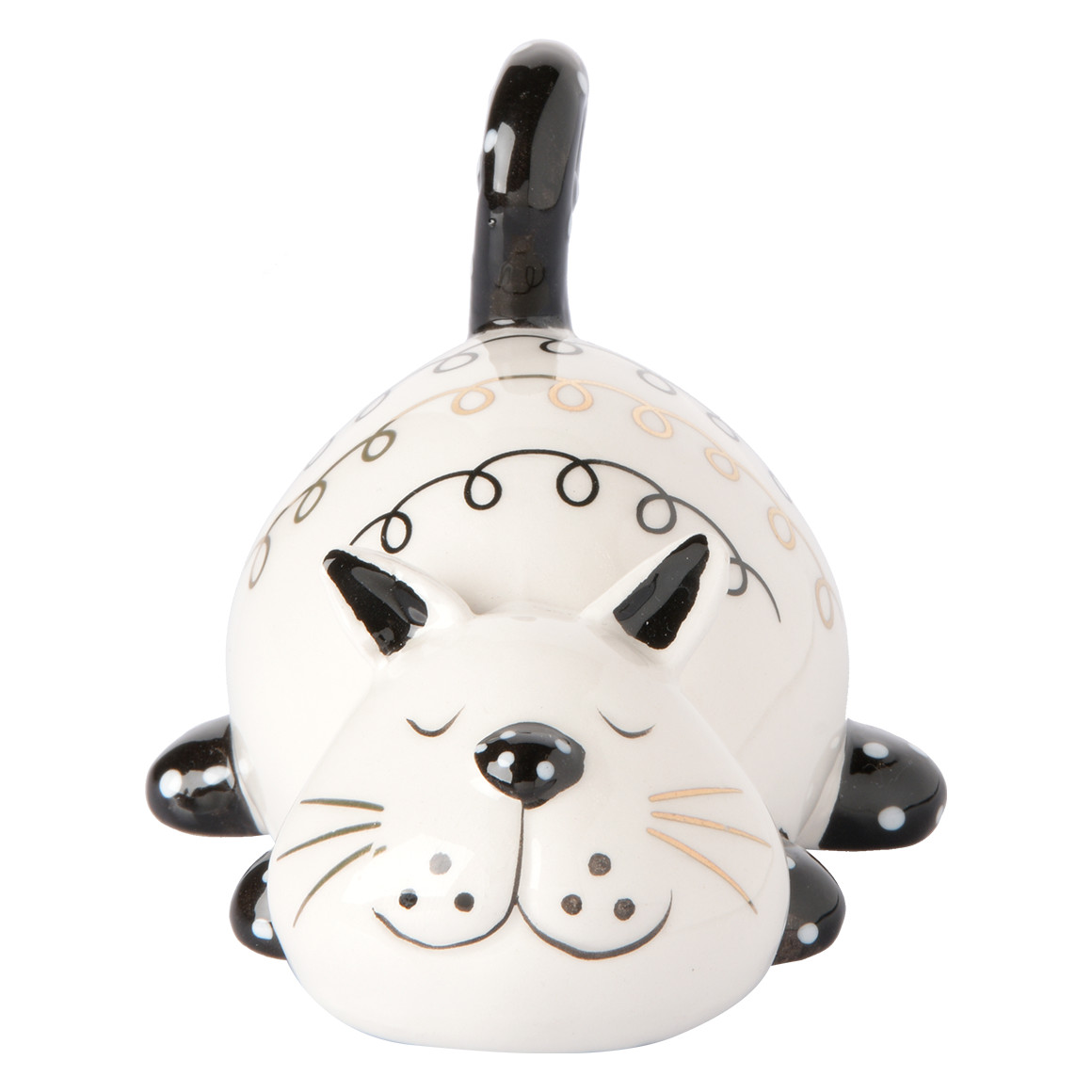Kleine Deko-Figur Katze in glänzender Optik
