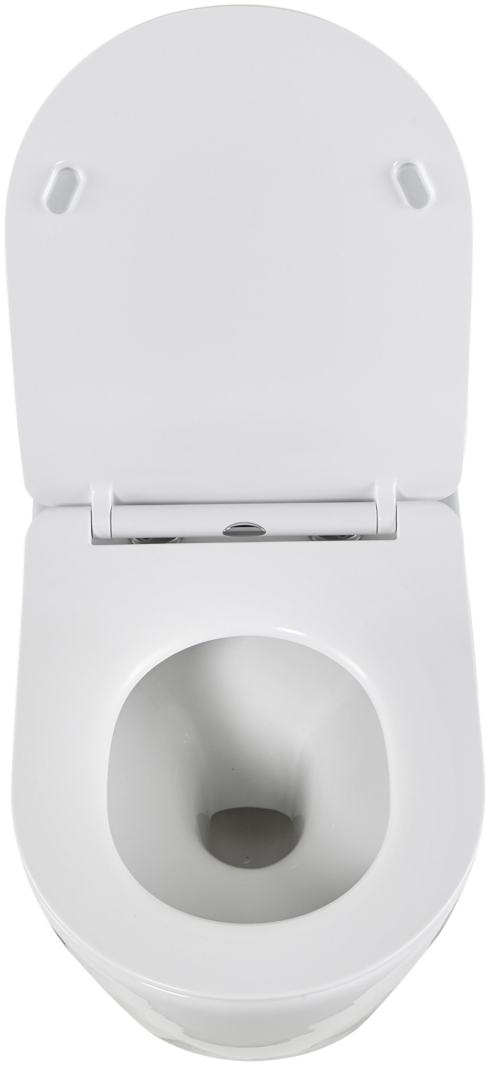 welltime Tiefspül-WC Vigo, wandhängend, Abgang waagerecht, spülrandlose Toilette aus Sanitärkeramik, inkl. WC-Sitz mit Softclose