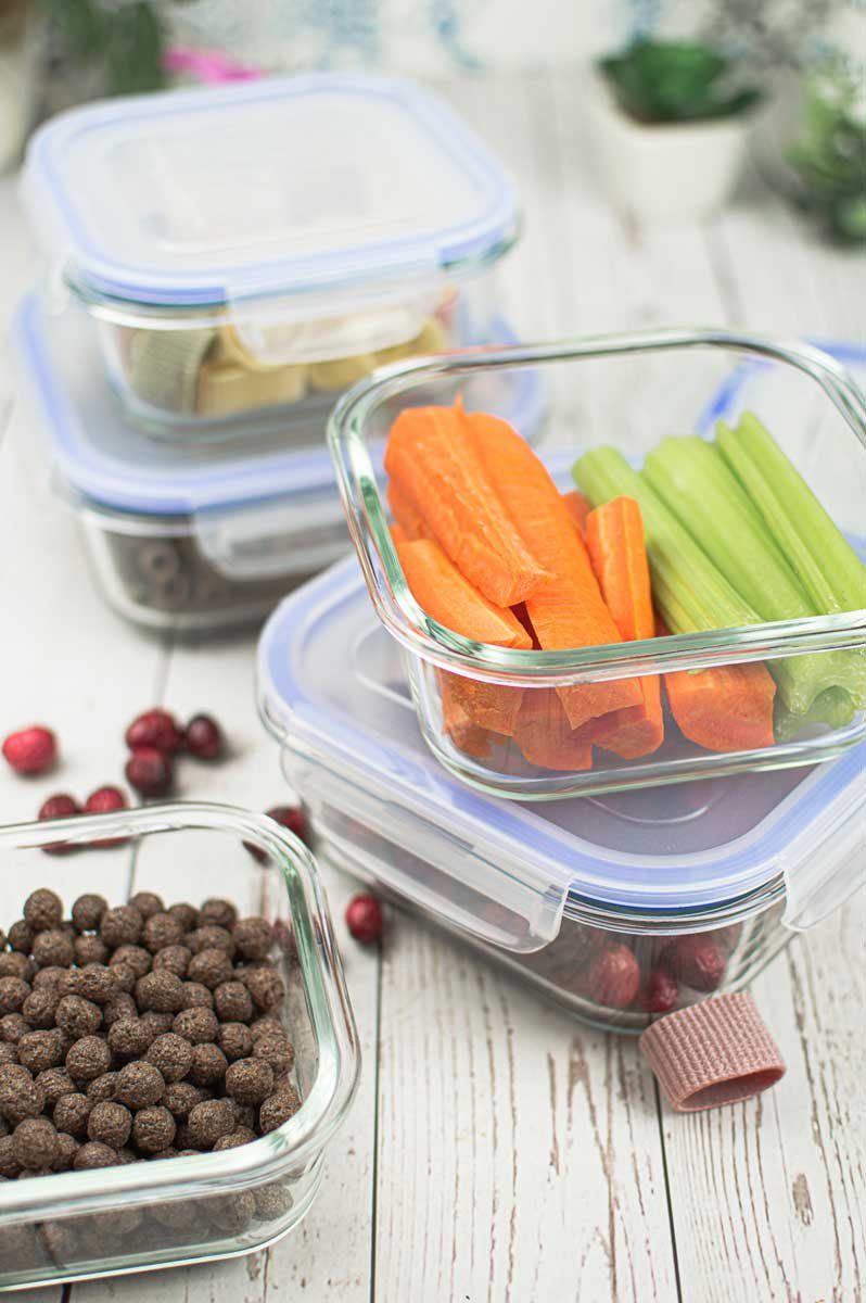 Sendez Frischhaltedose 10tlg. 2x1L 2x800ml 1x500ml Glas Lunchbox Vorratsdosen Brotdose, Glas