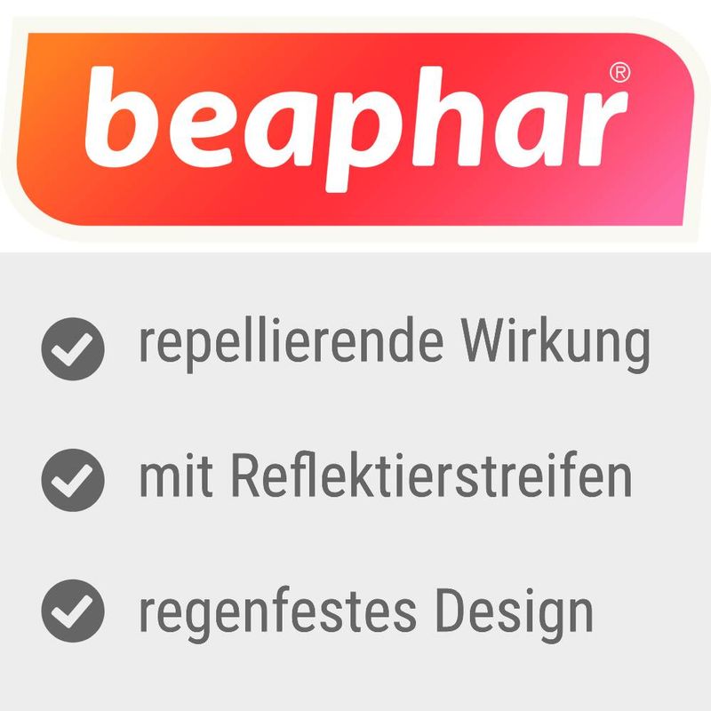 beaphar Reflektierendes Zecken- & Flohschutz-Halsband für Hunde
