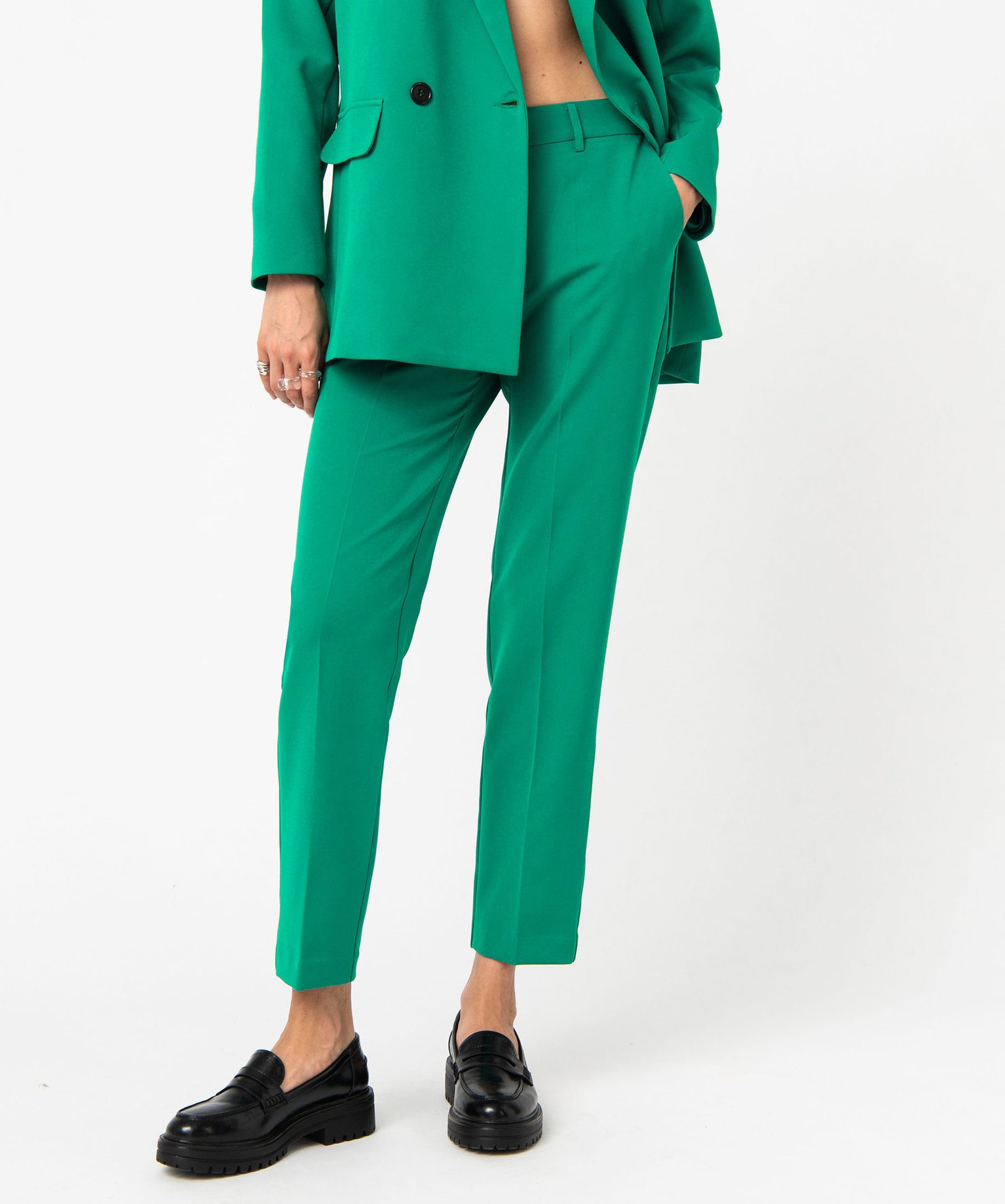 Pantalon de tailleur femme vert | GEMO