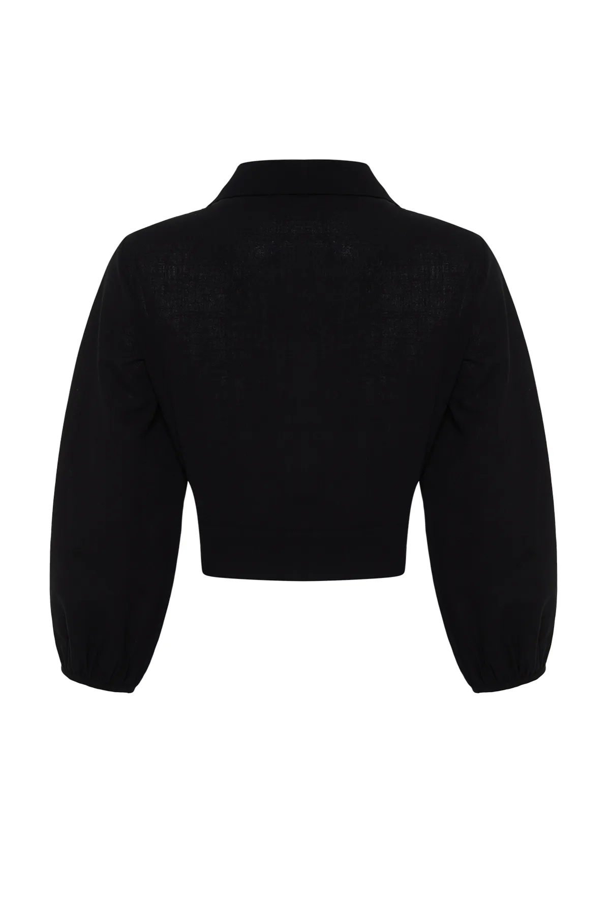 Trendyol Collection  Weiße Crop-Webbluse zum Binden aus 100 % Baumwolle TBESS24BZ00006