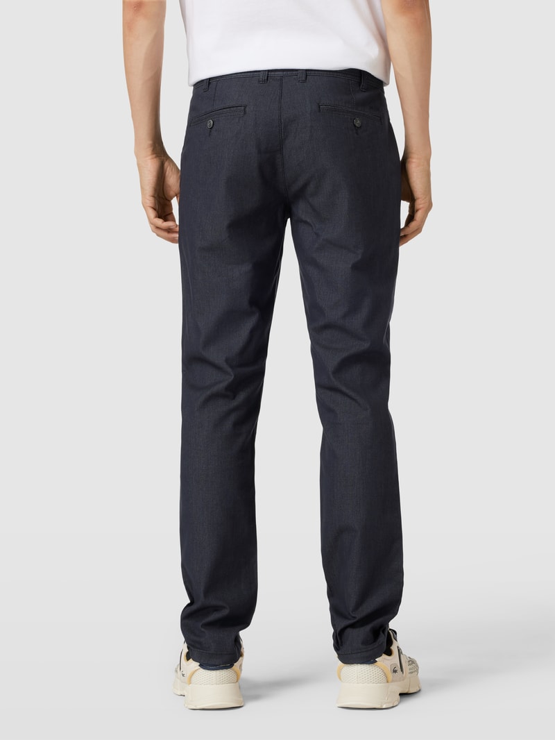 Slim Fit Chino mit Strukturmuster in schwarz