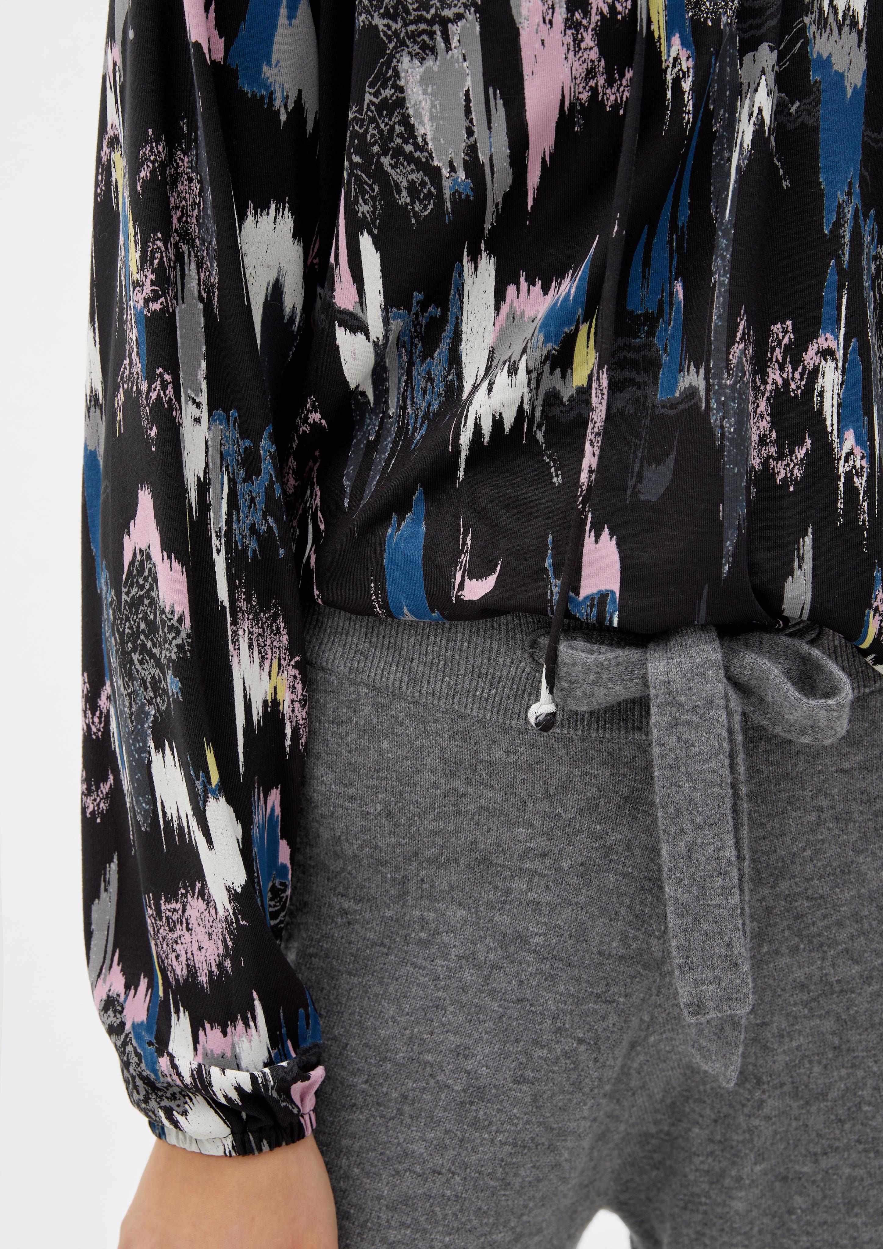 Jerseybluse mit Allover-Muster  2125376-99A1