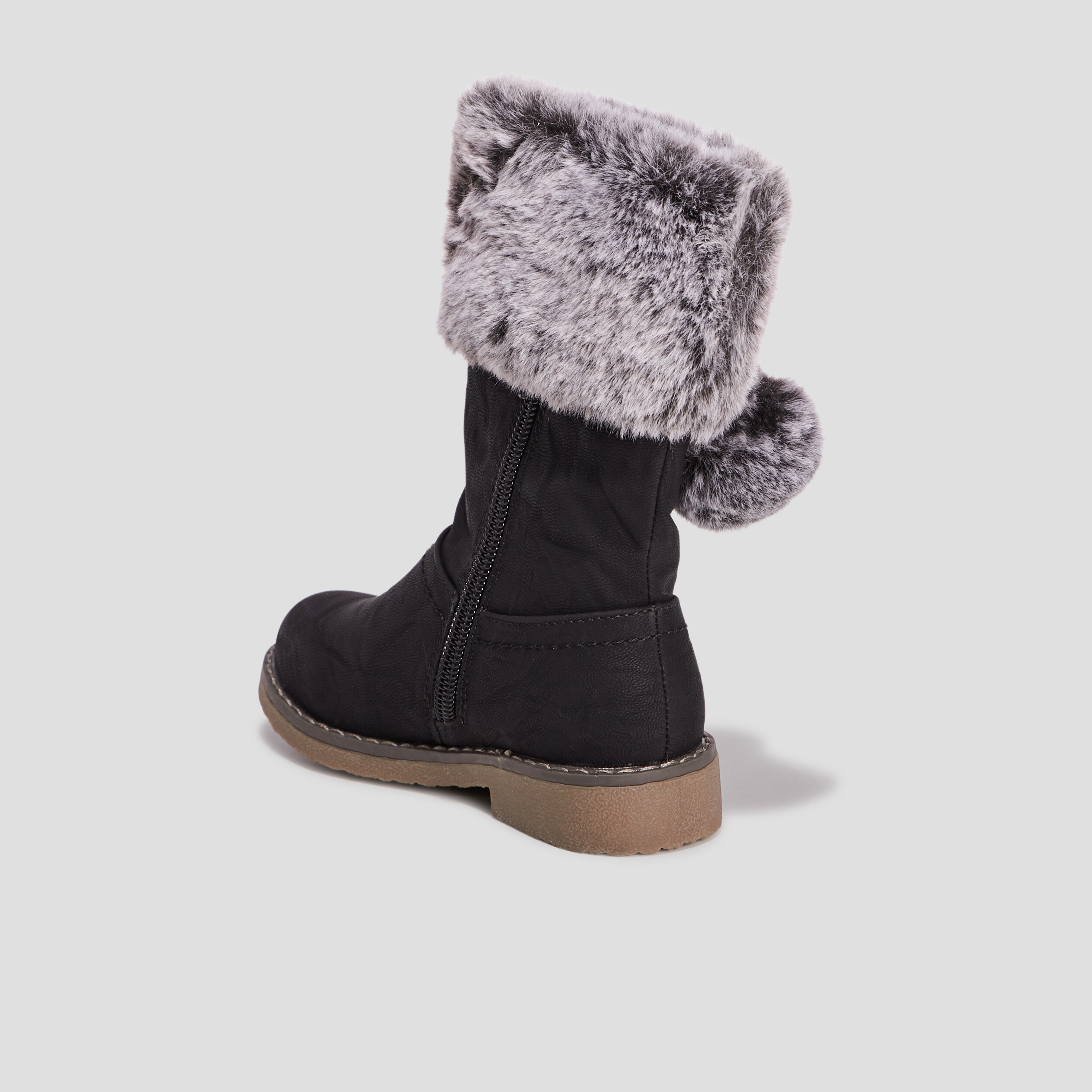 Bottes avec pompons noir fille | La Halle