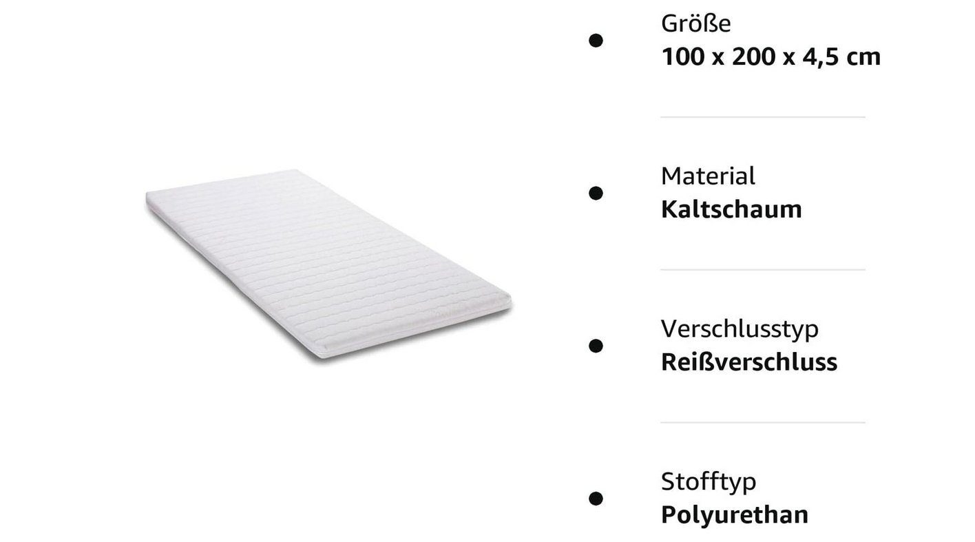 Matratzenauflage Topper mit viscoelastischer Kaltschaumfüllung Memory Foam orthopädisc Lumaland, orthopädisch