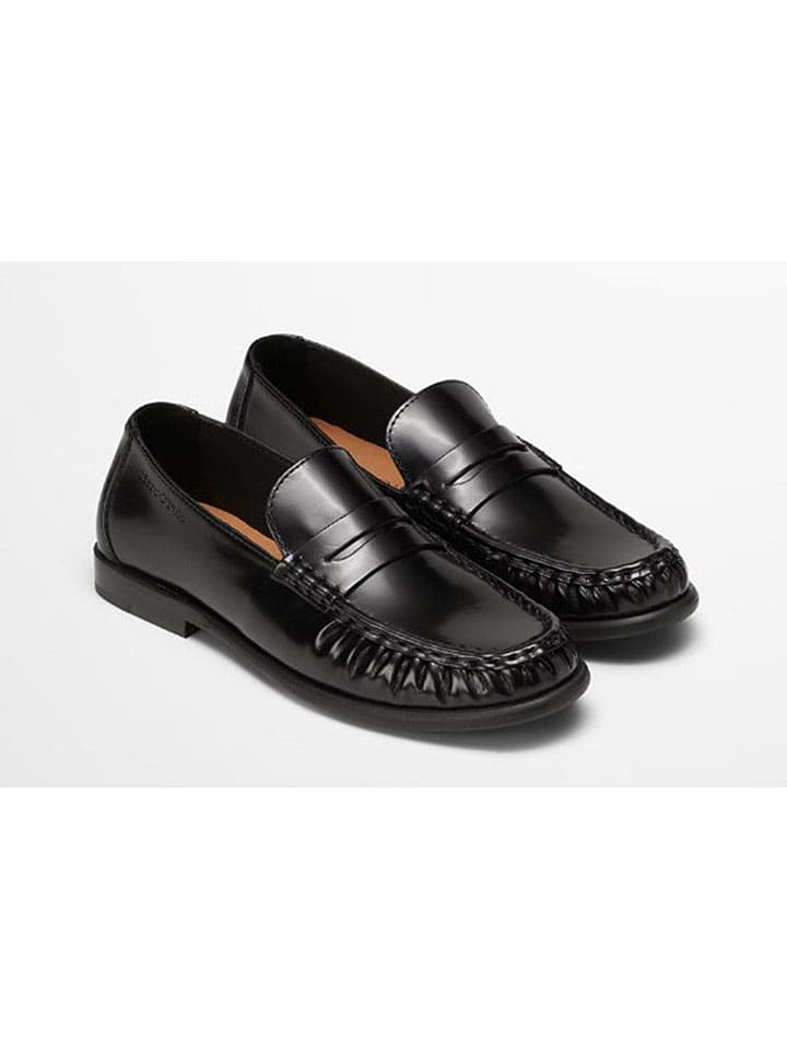 Marc O'Polo Shoes Leder-Mokassins in Schwarz günstig kaufen