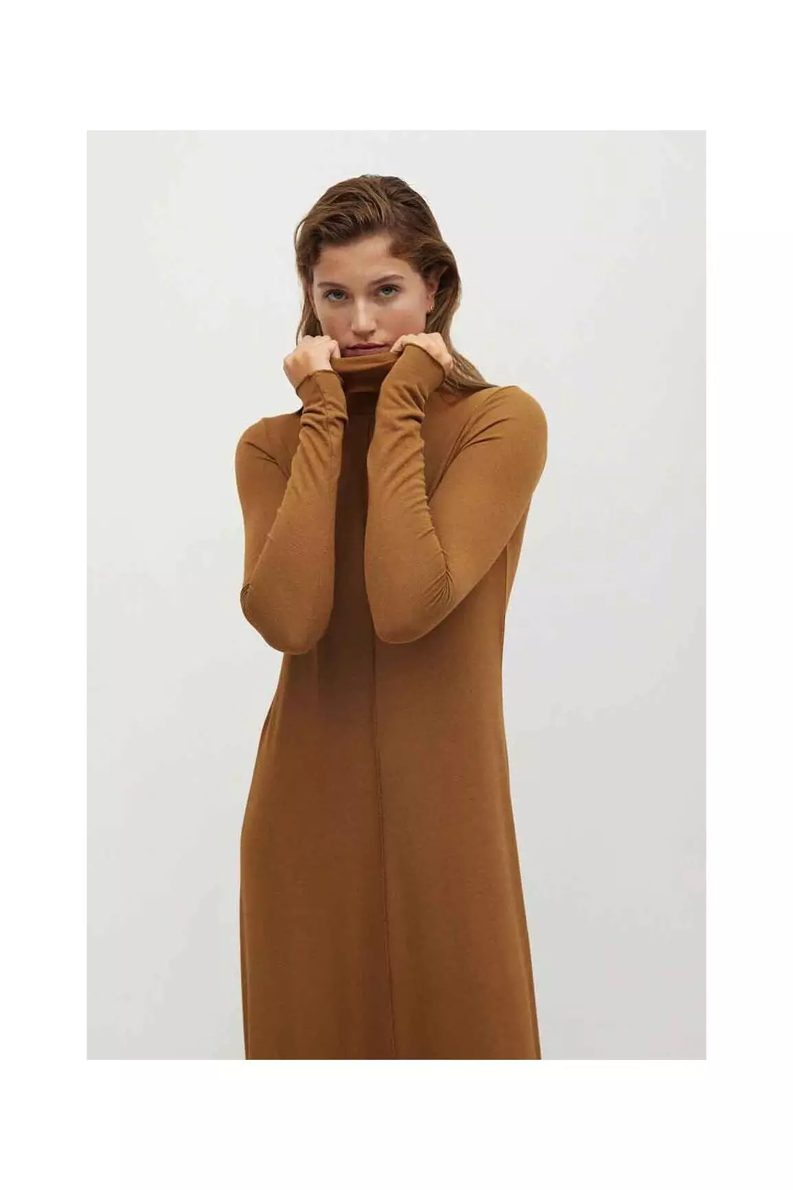 Mango Robes Longues Femme couleur marron