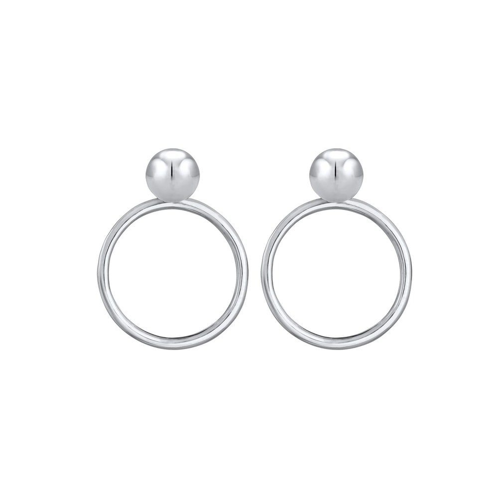 Elli Elli Boucles d'Oreilles Femme Pendentif Cercle de Base en Argent Sterling 925 Boucles d'oreilles