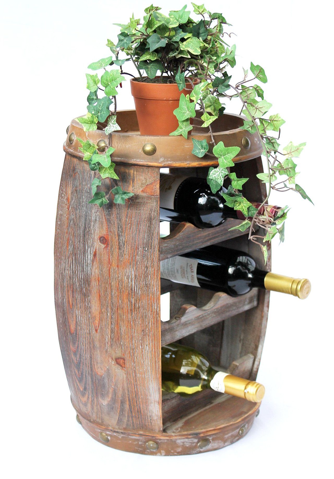 DanDiBo Weinregal Weinregal Holz Klein Weinfass Flaschenständer Flaschenregal 1555 50 cm Regal Fass Holzfass
