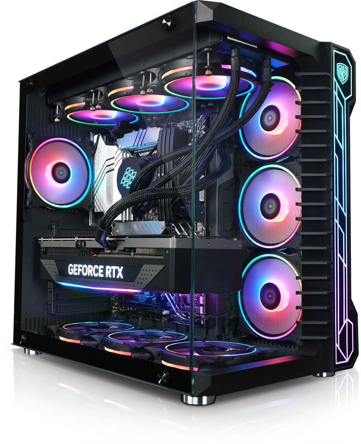 Kiebel Panorama XL 13 Gaming-PC (Intel Core i9 Intel Core i9-13900KF, RTX 4090, 64 GB RAM, 2000 GB SSD, Wasserkühlung, WLAN, RGB-Beleuchtung)