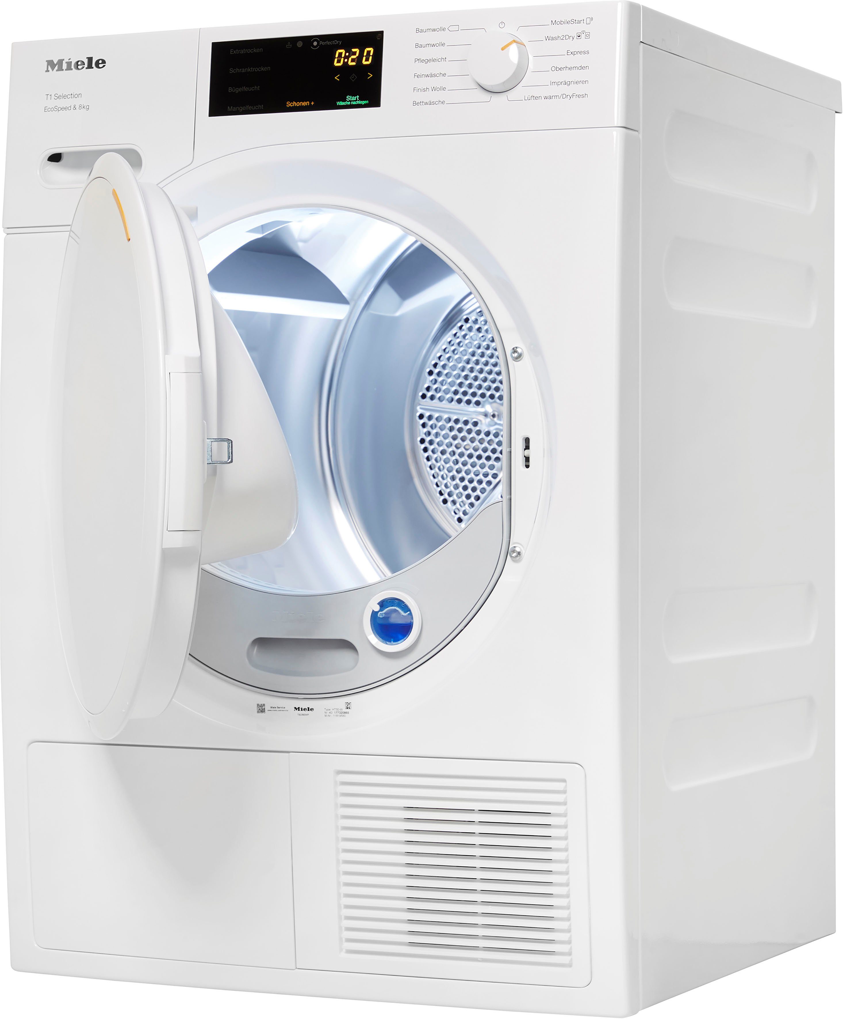 Miele Wärmepumpentrockner TSC563WP, 8 kg, EcoDry Technologie