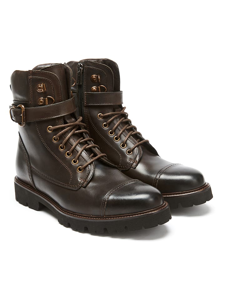 British Passport Leder-Boots in Braun günstig kaufen