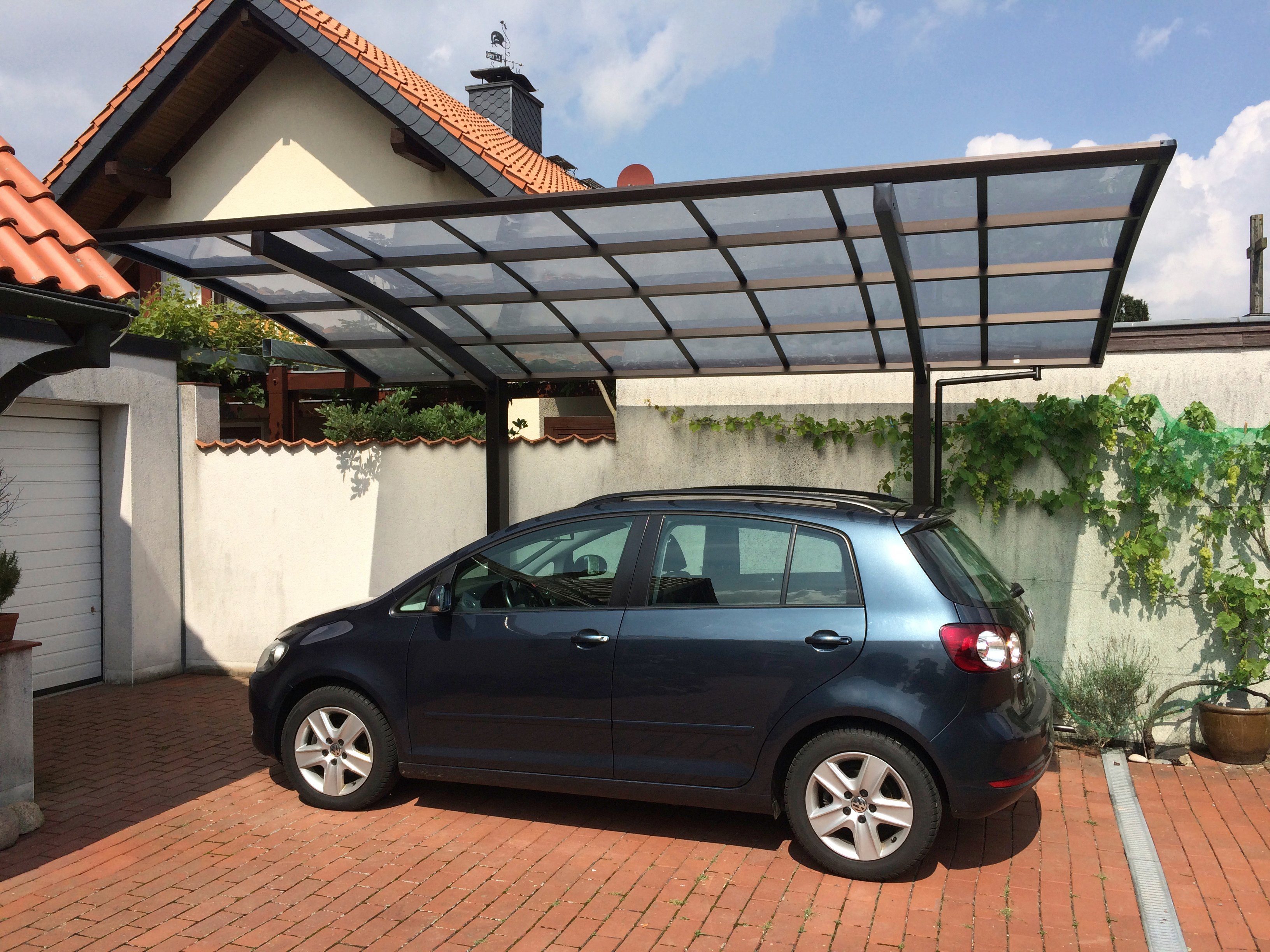 Ximax Einzelcarport Portoforte Typ 60 Standard-mattbraun, BxT: 270x495 cm, 240 cm Einfahrtshöhe, Aluminium