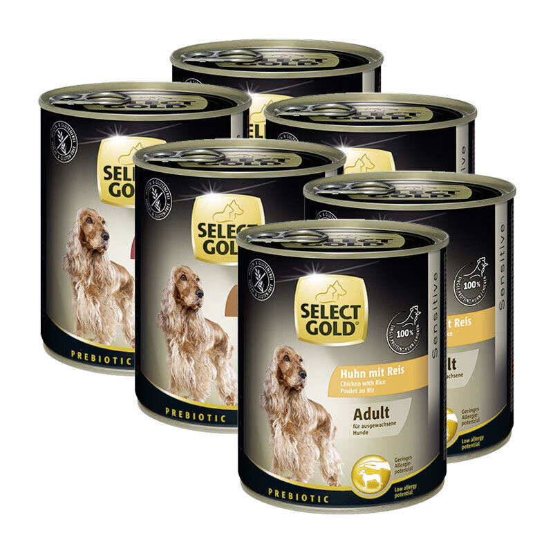 SELECT GOLD Hundenassfutter SELECT GOLD Sensitive Adult Mixpaket 6x800g Mixpaket 1