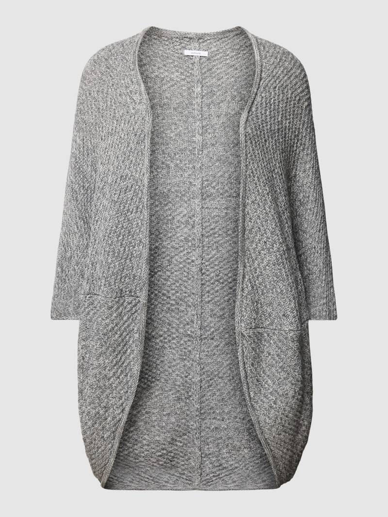 Poncho mit Strukturmuster Modell 'Amaryllis' in silber meliert