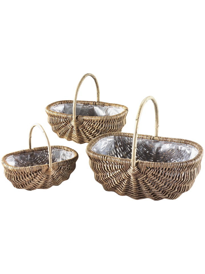 kobolo 3tlg. Set Pflanzkübel LIMA25 in Braun günstig kaufen onesize