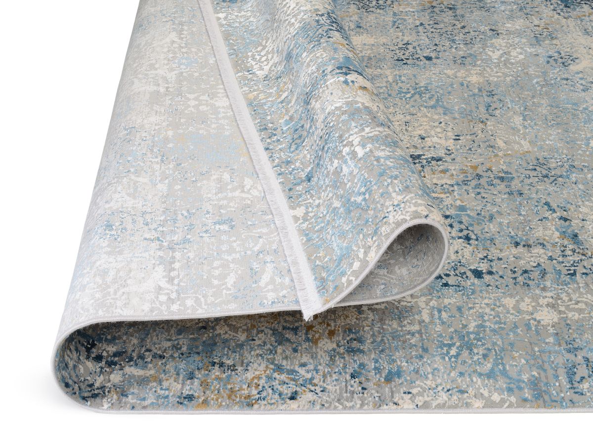 Interliving Webteppich L-8700 Grau Blau 67 x 130 cm