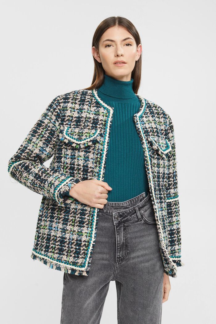 Mehrfarbige Bouclé-Jacke