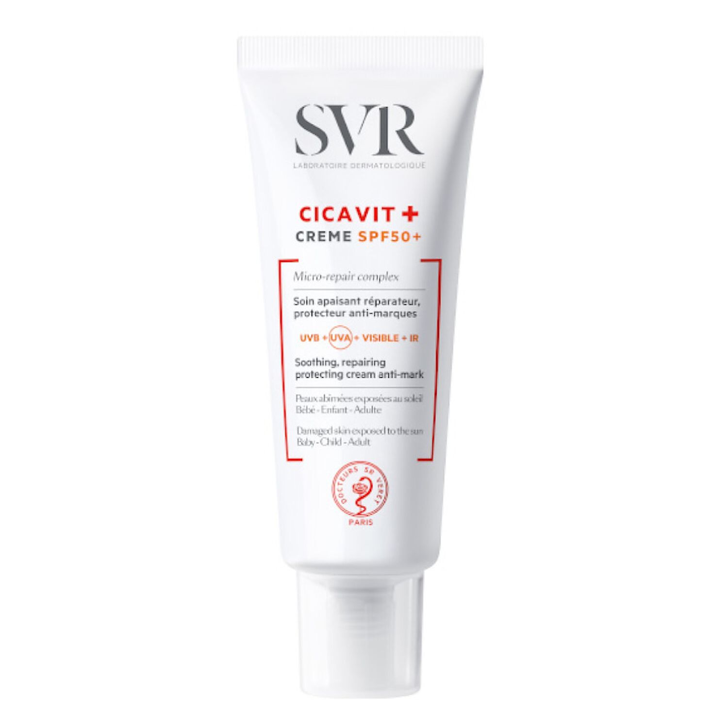 SVR Cicavit+ Crème Soin Apaisant SPF50+ Réparateur, Protecteur, Anti-Marques 40 ml
