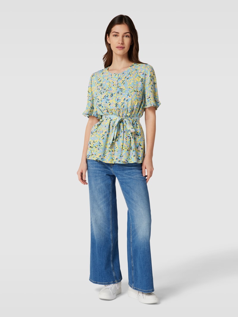 Umstands-Blusenshirt mit Rundhalsausschnitt Modell 'Renee' in hellblau
