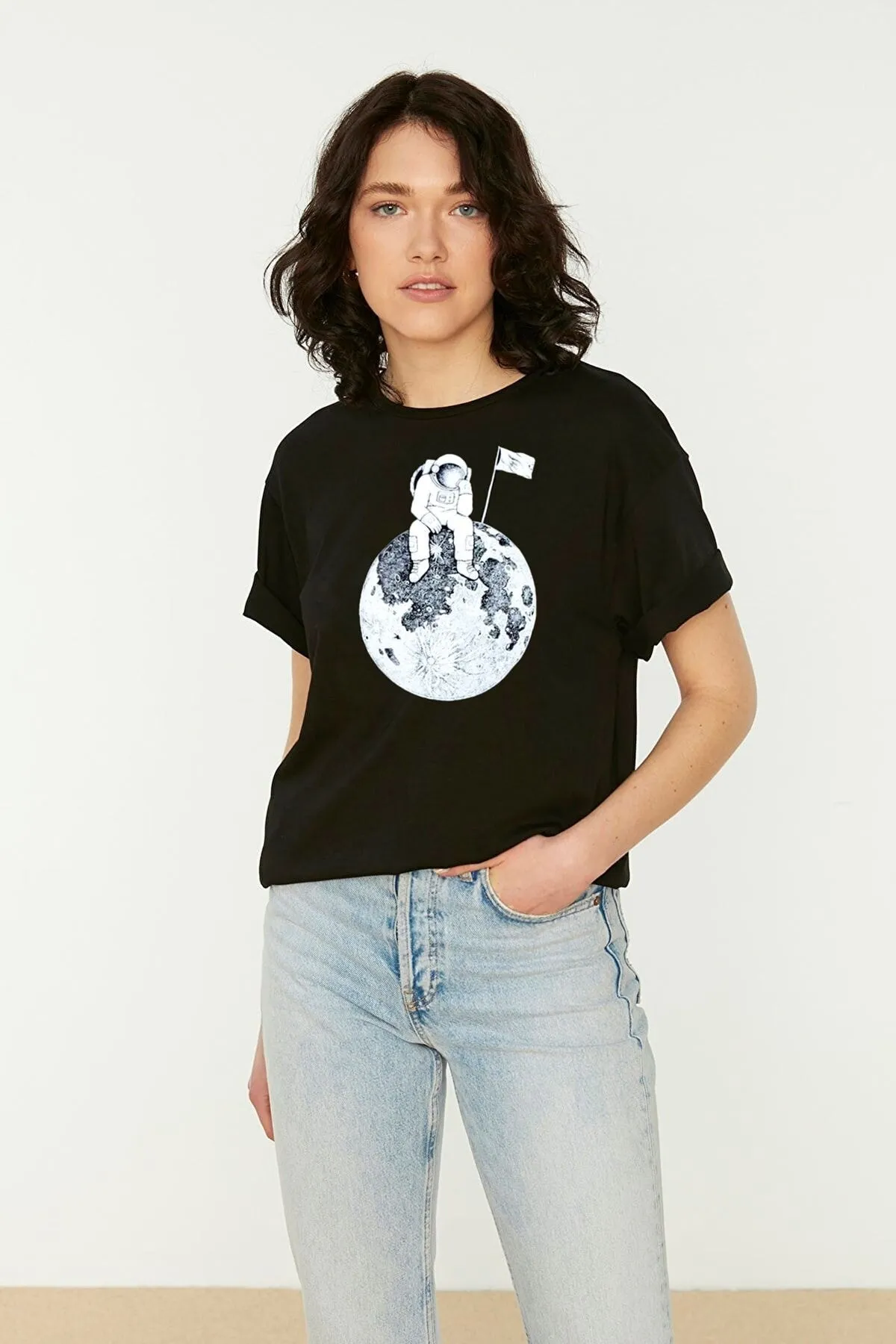 trendypassion  T-Shirt mit Flaggen-Astronauten-Aufdruck