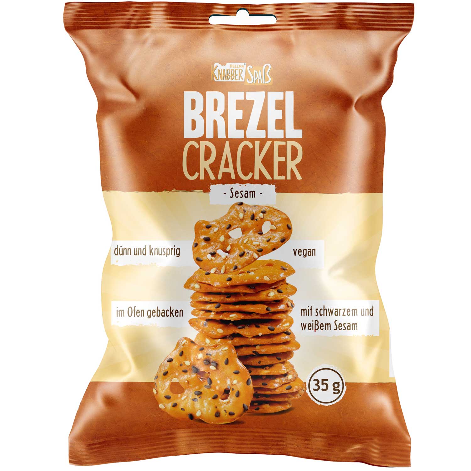 Hellma Knabberspaß Brezel Cracker Sesam 28x35g