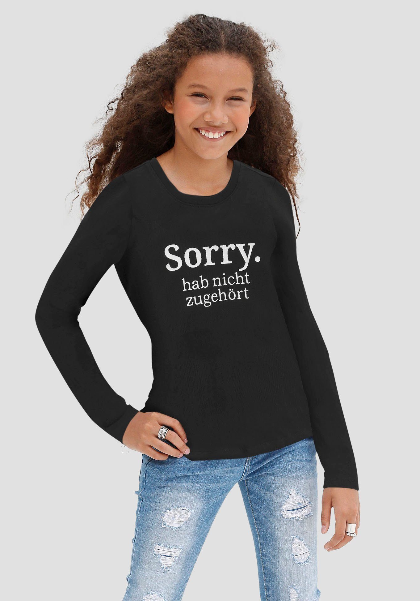 KIDSWORLD Langarmshirt Sorry. hab nicht zugehört Druck